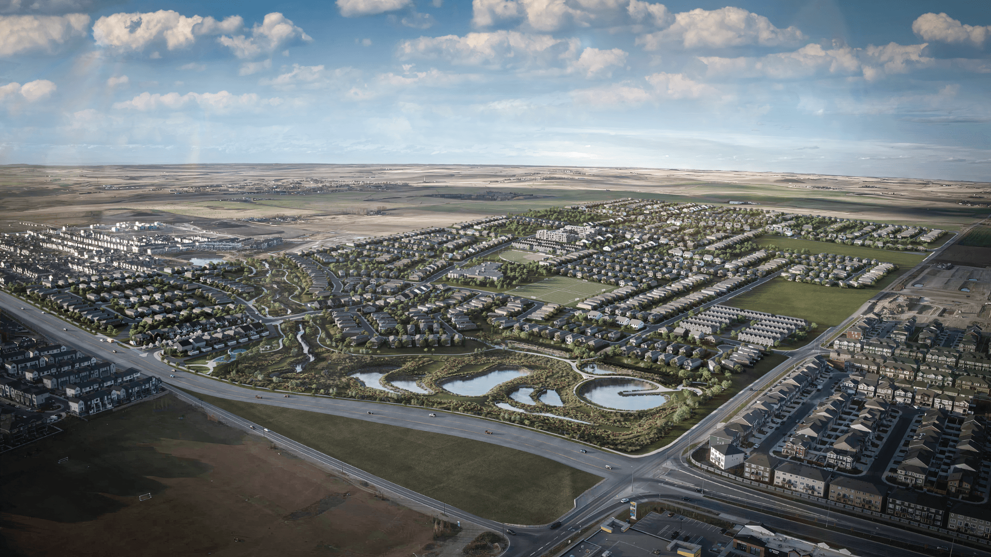 Starling Community Aerial Day Northwest Calgary