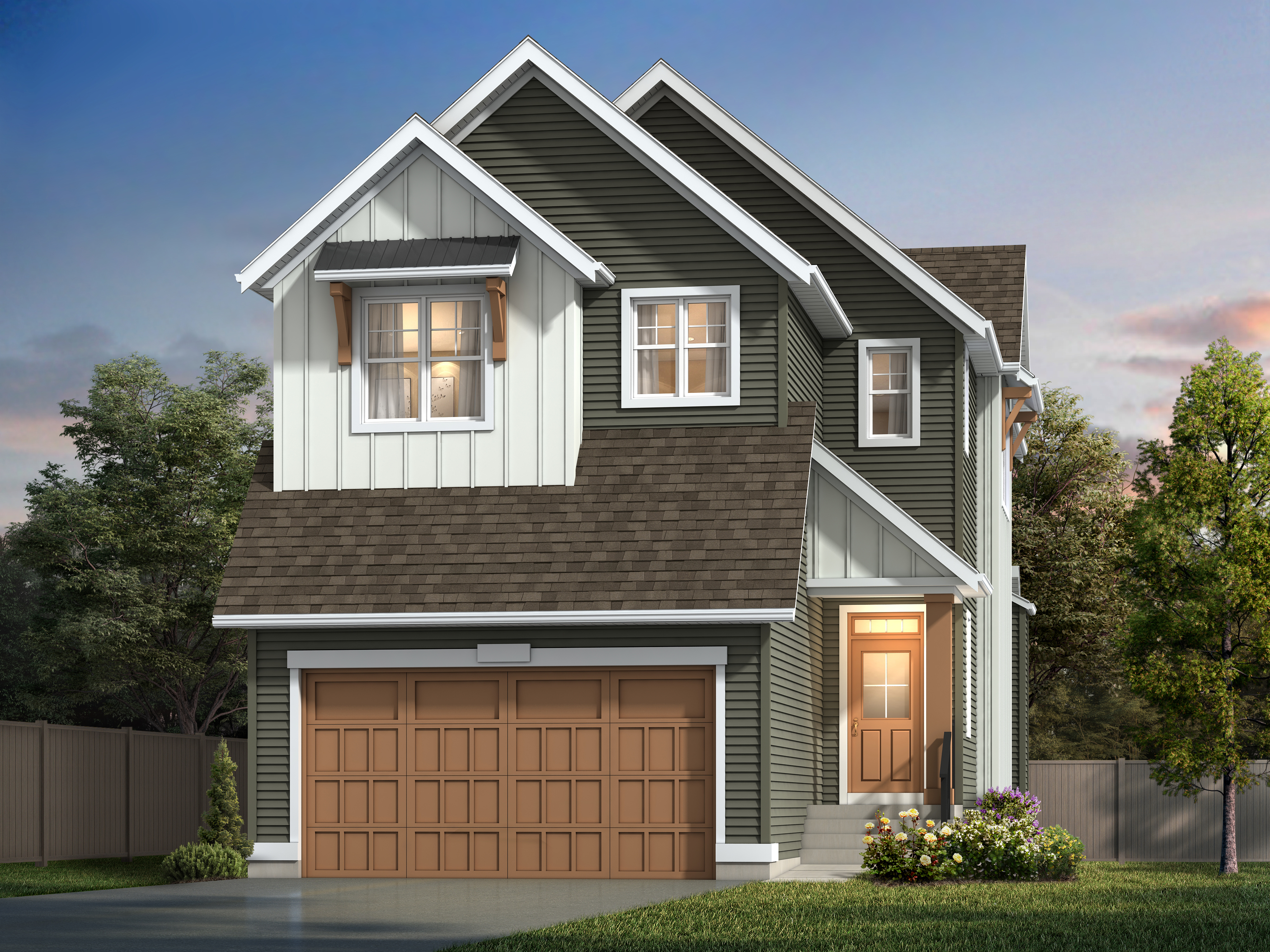 Starling Front Garage Farmhouse Lincoln Homes By Avi
